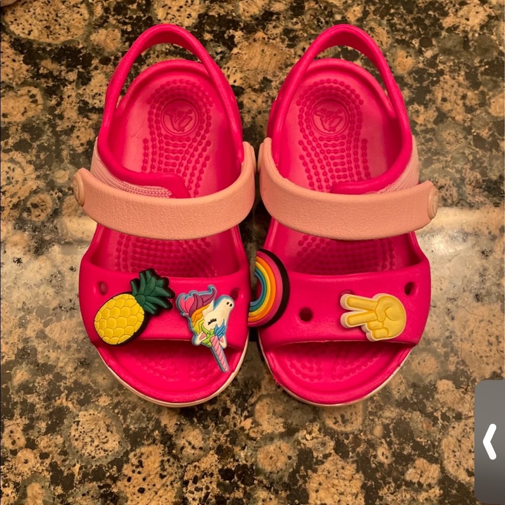 Authentic you baby girl crocs sandals size 6 pink